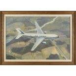 Paul LENGELLE (1908-1993) - Airbus, Air France - Gouache signée - 50 x 72 cm - - [...]