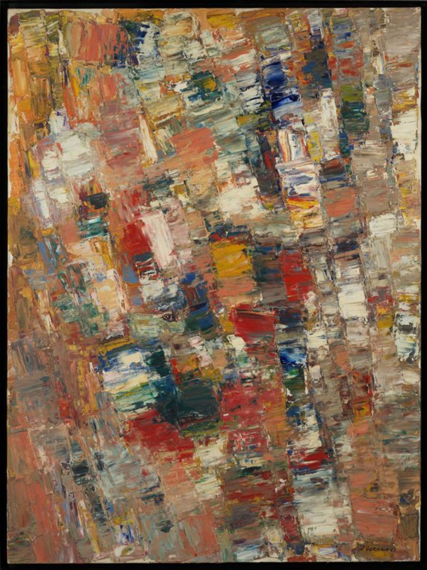 Jacques GERMAIN (1915- 2001) - Composition - Huile sur toile signée - 130 x 97 cm - [...]