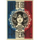 Shepard FAIREY dit OBEY (1970) - Liberté Egalité Fraternité - lithographie [...]