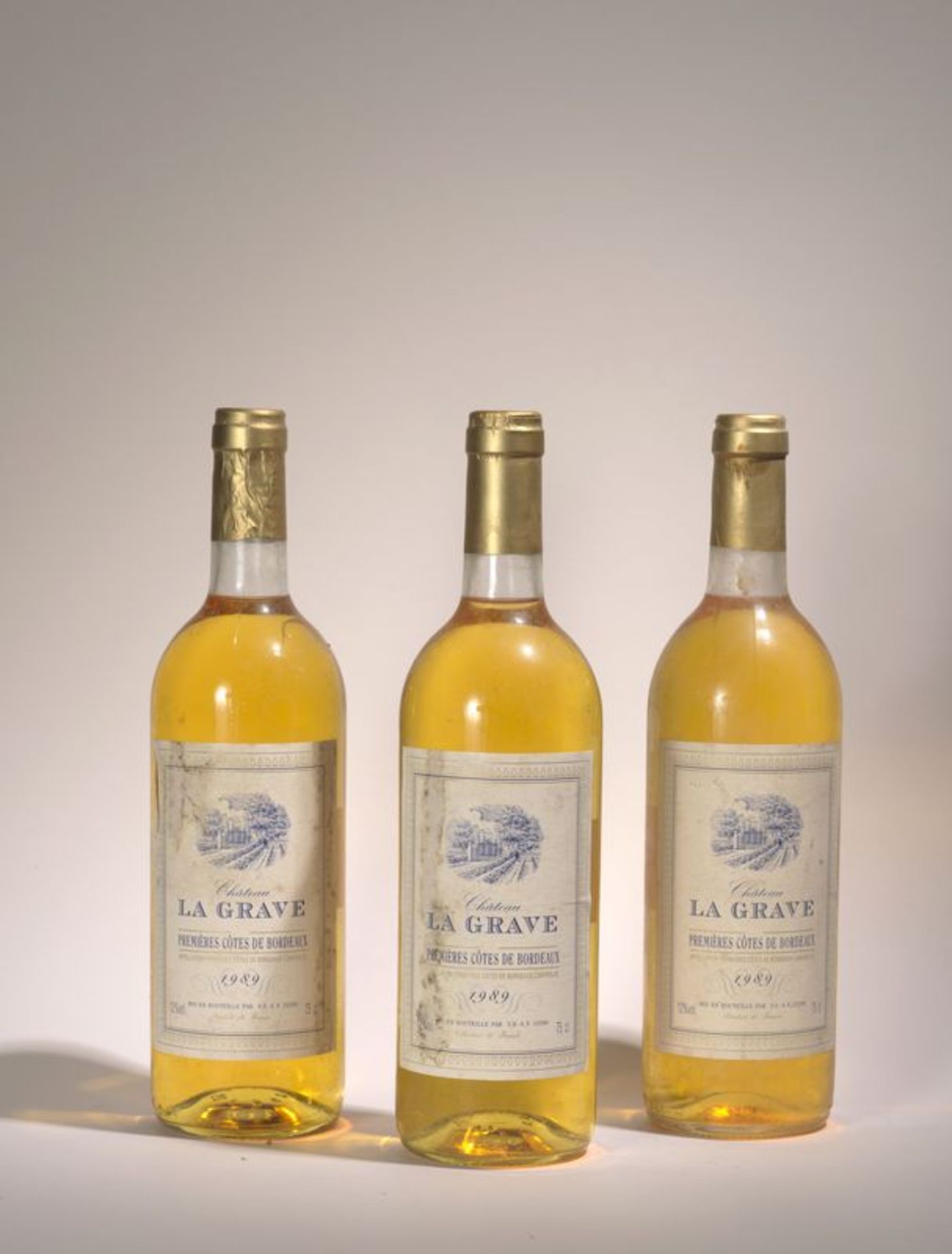 3 bouteilles Château La Grave 1989 Blanc, premières côtes de Bordeaux - - 3 [...]