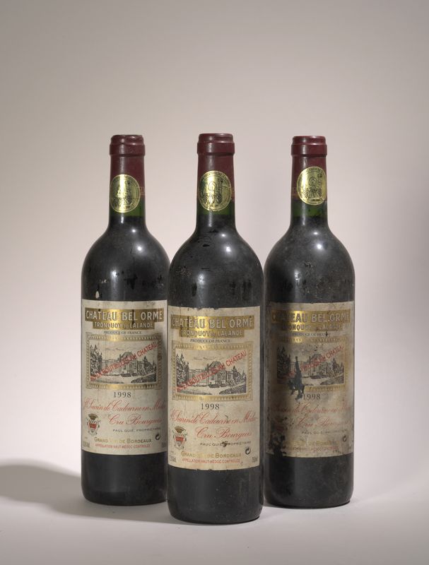 3 bouteilles Château Bel Orme, Tronquoy de Lalande 1998 - - 3 bottles Château Bel [...]
