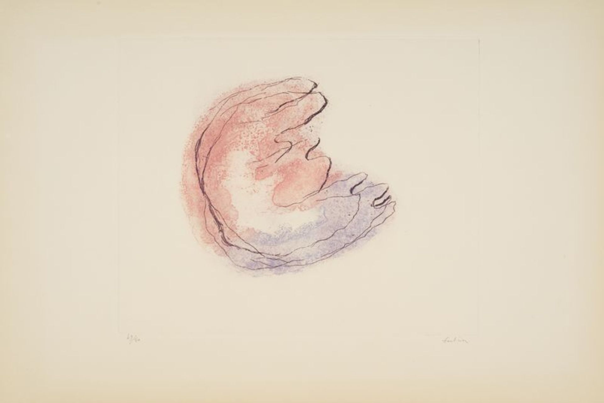 Jean FAUTRIER (1898-1964) - Baby Mine, 1947- Eau forte et aquatinte en couleurs sur [...]