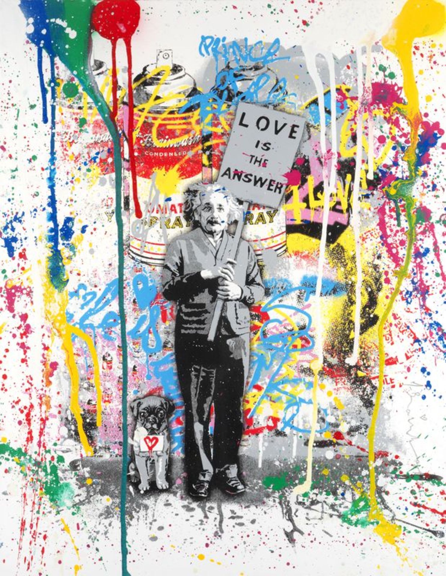 Mr Brainwash (1966) - Love is answer, Einstein , 2015 - technique mixte signée - [...]