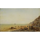 Auguste Louis VEILLON (1834-1890) - Bord de mer - Huile sur toile signée en bas à [...]