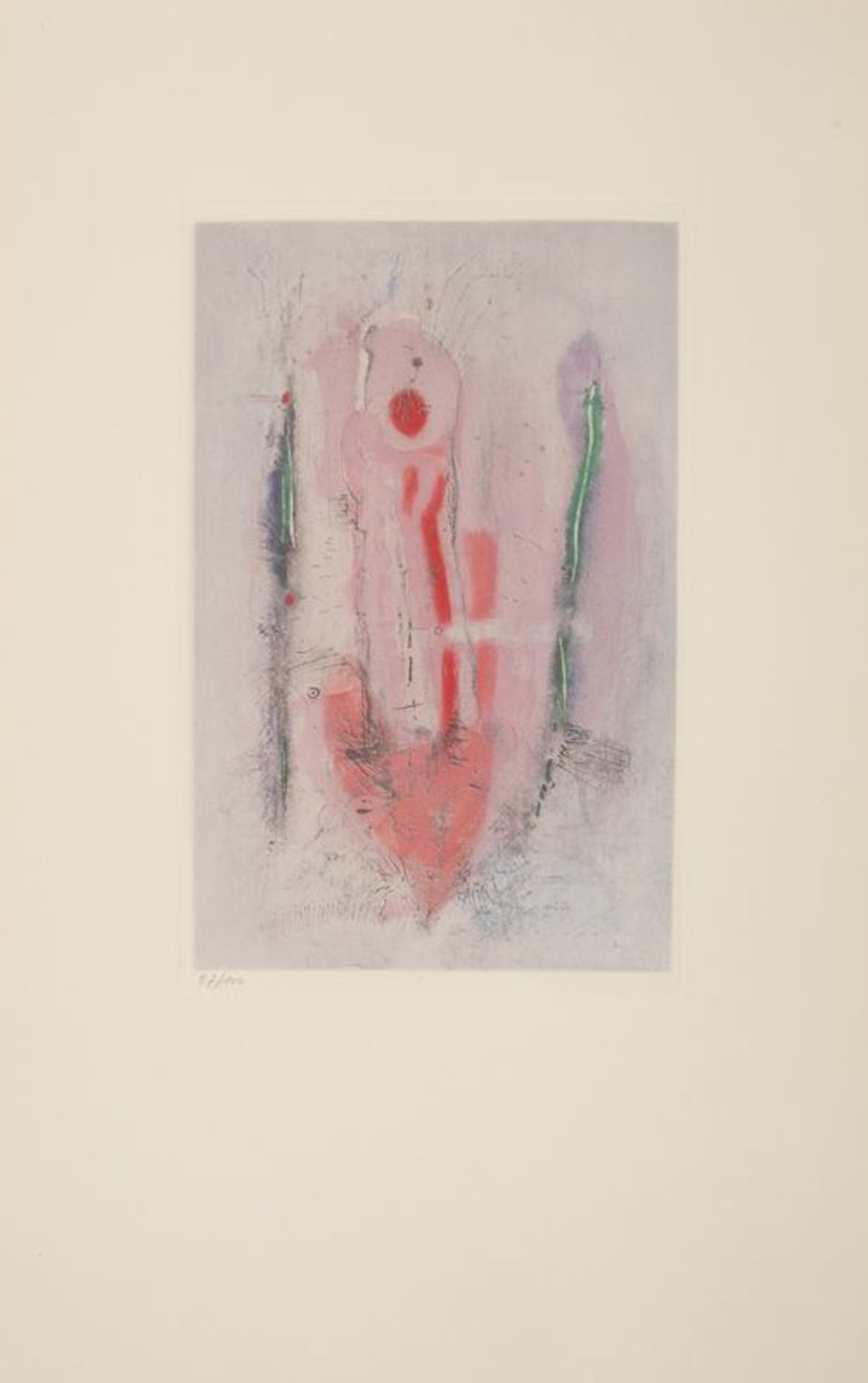 Otto WOLS (1913 - 1951) - Flamboyant, 1946- Gravure en couleurs signée dans la [...]