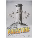 BANKSY (1974) - Visit Palestine 2018-Lithographie édition limitée, cachet à sec [...]