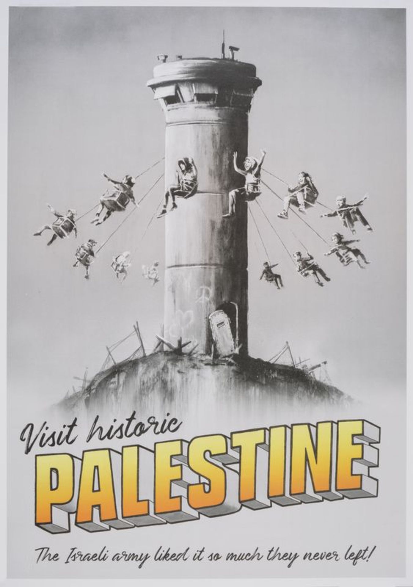 BANKSY (1974) - Visit Palestine 2018-Lithographie édition limitée, cachet à sec [...]