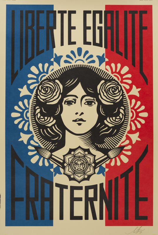 Shepard FAIREY dit OBEY (1970) Liberté Egalité Fraternité - Affiche sérigraphique [...]