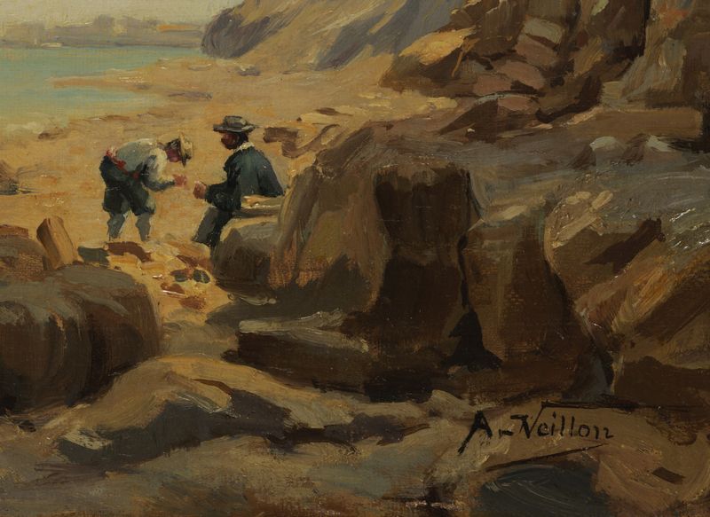Auguste Louis VEILLON (1834-1890) - Bord de mer - Huile sur toile signée en bas à [...] - Image 3 of 3