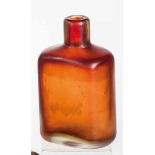 Flasche "Inciso"Paolo Venini (Entwurf), Venini, Murano, 1956/57 Farbloses Glas, bernsteingelb und