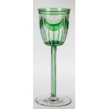 Seltenes StängelglasMeyr's Neffe, Adolf bei Winterberg, um 1910 Farbloses, grün überfangenes Glas.