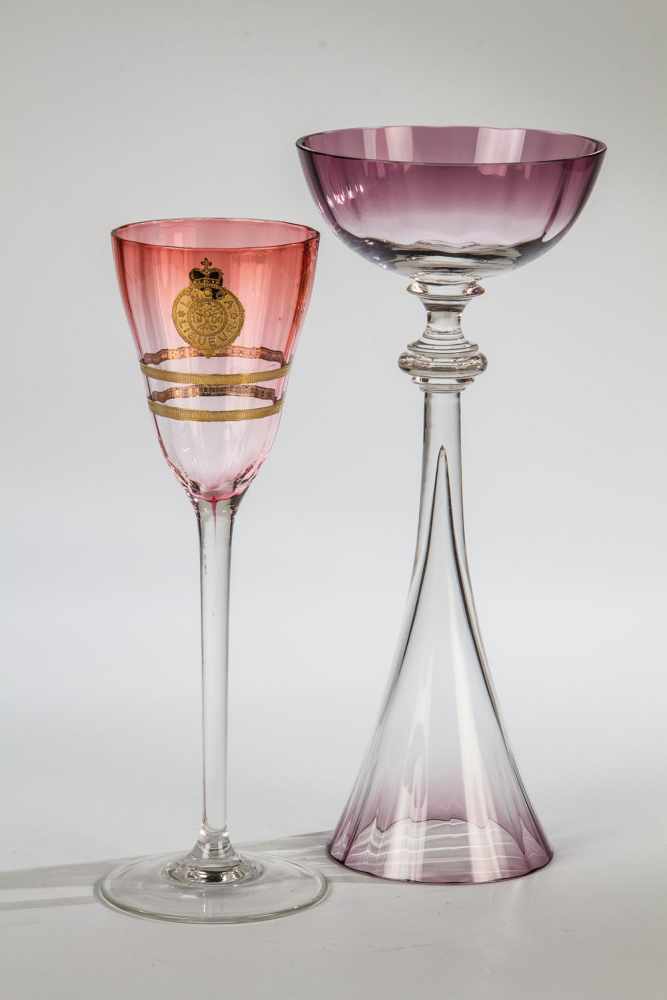 Champagnerkelch und Stängelglas "Lucca Liqueur"Kristallglasfabrik Bendikt v. Poschinger,