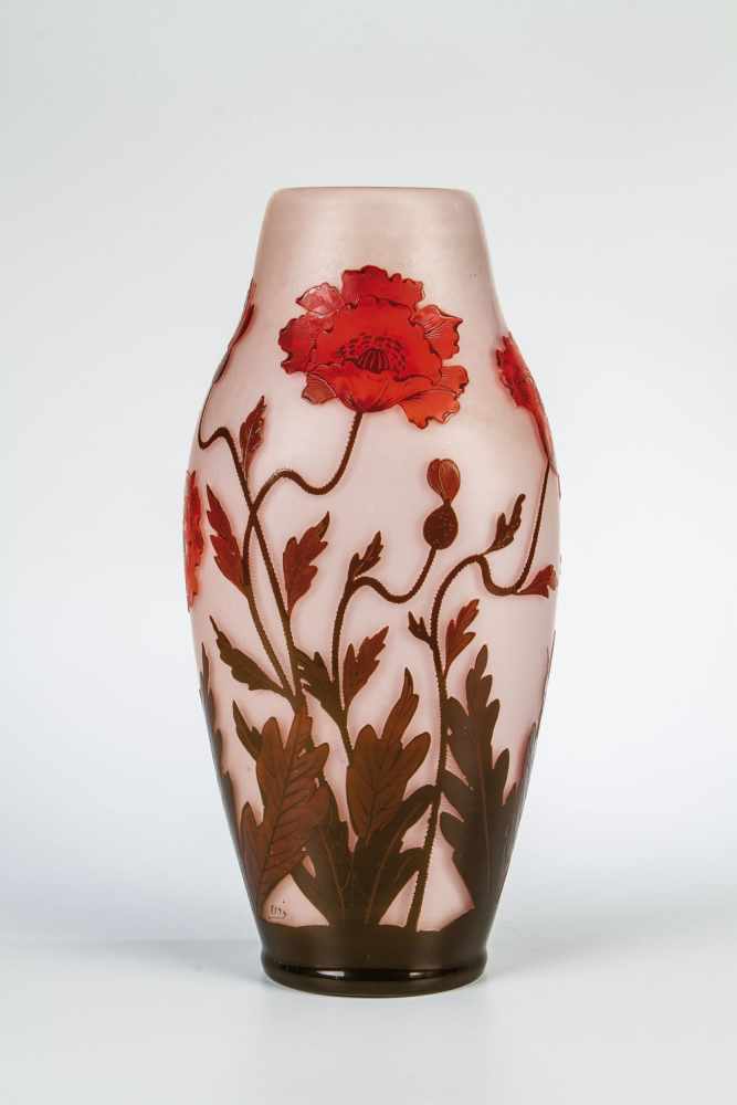 Vase mit Mohn"Arsall" Vereinigte Lausitzer Glaswerke AG, Weisswasser / Oberlausitz, 1918 - 1929