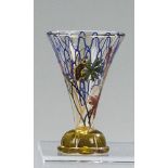 VäschenEmile Gallé (zugeschr.), Nancy, um 1880 Farbloses Glas mit mehrfarbigem, floral-