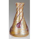 Seltene Vase "opal Phänomen Gre 1/4, Tropfen metallrot mit Silber"Loetz Wwe., Klostermühle, 1901