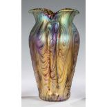 VaseWilhelm Kralik Sohn, Eleonorenhain, um 1900 Farbloses Glas mit violetten und silbergelben