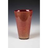 Vase "Rosso pulegoso oro"Flavio Poli (Entwurf), Seguso Vetri d'Arte, Murano, 1940 Rotes, stark