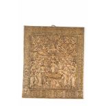 Große Bronzeikone mit dem Entschlafen der GottesmutterRussland, 19. Jh. Bronze, reliefiert gegossen.