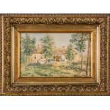 Nikolai Romanovich BachRussland 1853 - 1885 Sommerliche Landschaft mit Villa. Aquarell auf Papier.