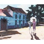 Juan Antonio Dominguez Romero1966 Valverde del Camino, Huelva Sommerliche Straßenszene mit einem