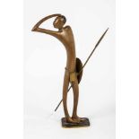 Hagenauer Afrikaner mit Speer und SchildWien, Hagenauer Werkstätten, um 1930 Holzfigur eines