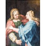 HeiligenmalerWohl deutsch, um 1780 Begegnung Maria und Anna. Öl auf Leinwand, doubliert und rest.