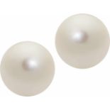 SüdseeperlenohrsteckerPrachtvolle weiße Südsee-Perlen mit sehr gutem Lüster und feinem Überton. D.