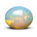 OpalcabochonUngefasster Opal-Cabochon aus Äthiopien von 12,280 ct. Exzellentes Farbenspiel in