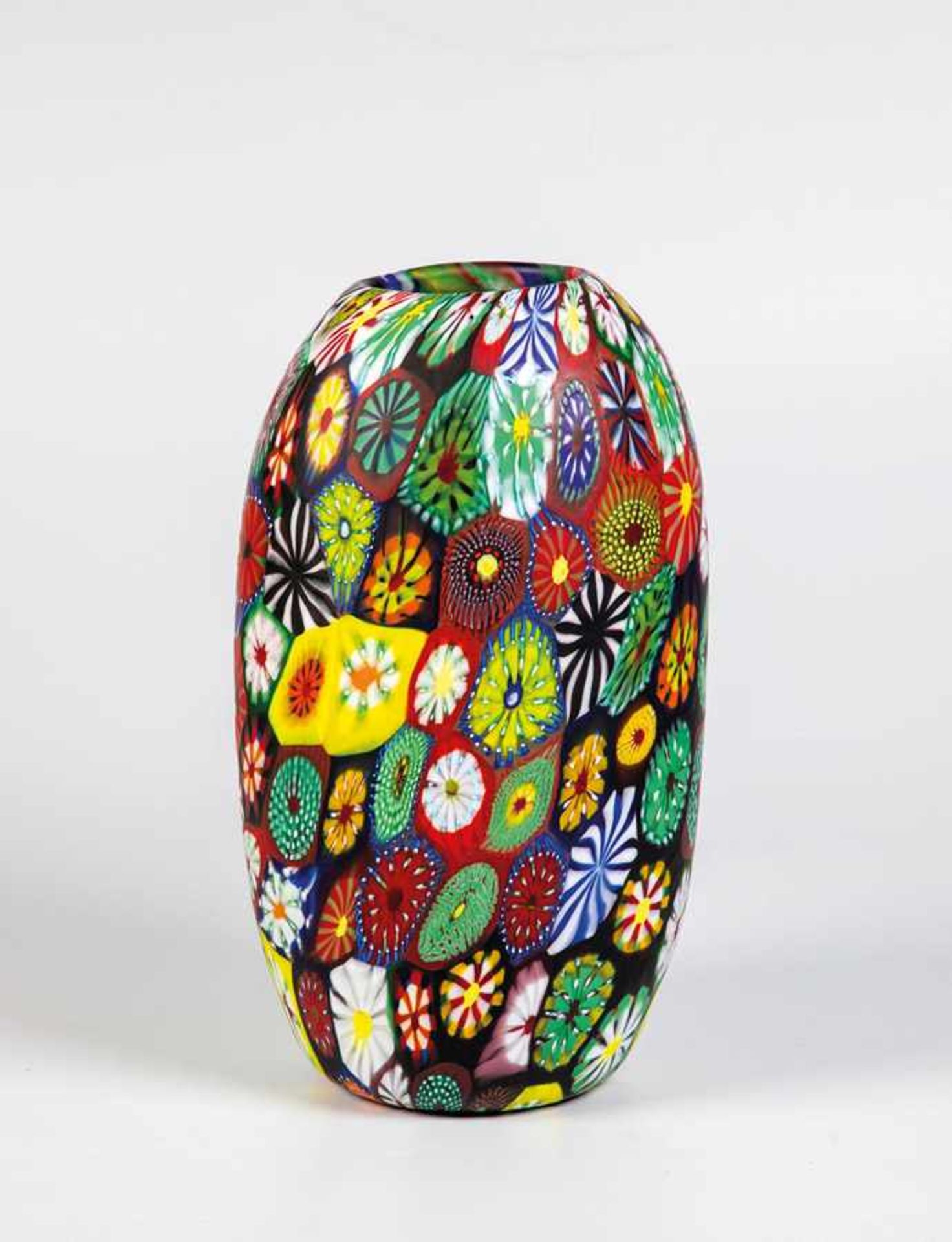 Seltene Vase mit Murrine "Kiku", "Millepunti" und "Redentore"Ermanno Toso (Entwurf), Fratelli