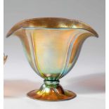 FußschaleSteuben Glass Works, Corning, New York, um 1920 Farbloses, optisch geripptes Glas,