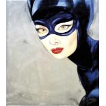 EZO: "CATWOMAN"Amerika, geboren 1963 Emailsprühfarbe, Öl- und Acrylfarbe mit Envirotex Harz, Silber-