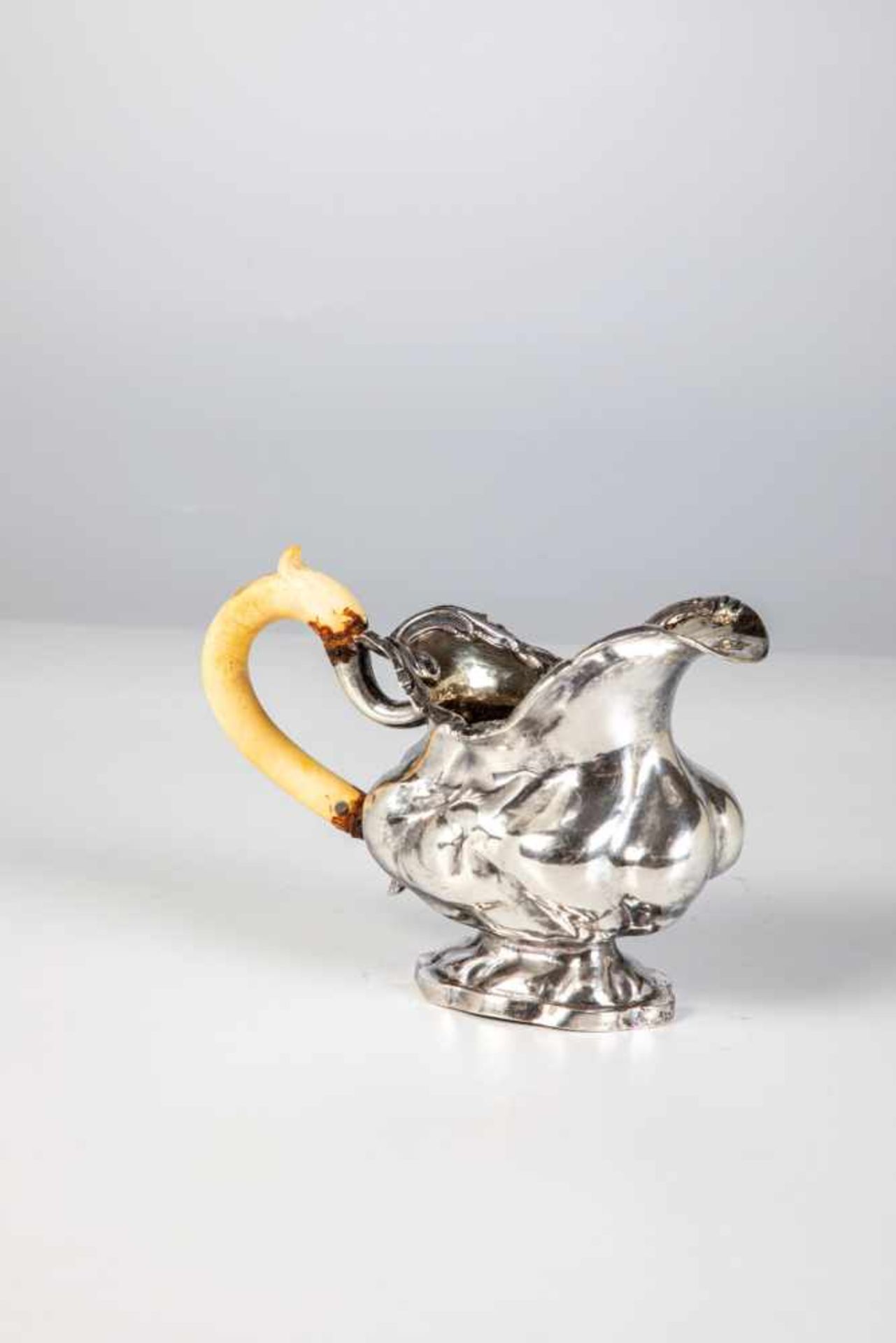 A silver milk jug. Russia, Moscow, 1843. Stamped with hallmark, 84-standard, assayer'smark ''AK