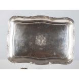 A silver tray. Russia, St. Petersburg, Adolf Sper, 1848. Engraved coat of arms. Borderwith