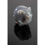 A reallistically carved hardstone elephant. 2nd half of the 20th century. Finely carvedgrey agate