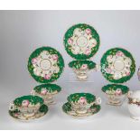 Five porcelain cups with saucers. St. Petersburg, porcelain manufactory Korniloff,1861-1884.