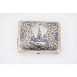 A silver and niello case with view of Moscow. Moscow, Daniel Petrov, 1880-1886. Remains ofgilding