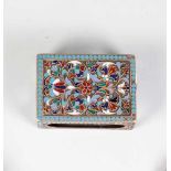 A silver and cloisonné enamel match box. Russia, Moscow, Gustav Klingert, 1896-1908. Bothsides