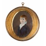 William Woodca. 1769 - ca. 1810 Kleiner Junge in blauer Jacke mit zwei Knopfreihen und weißem Hemd