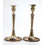 A pair of silver candlesticks. Austria, Vienna, 1805. Removable spouts. Stamped withassayer's