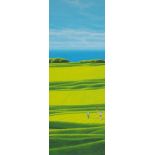 Daniele Fissore1947 Savigliano - 2017 Italien "Deep green" - Blick auf einen Golfplatz am Meer.