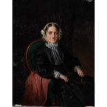 Bryce SmithWohl englisch, datiert 1862 Portrait der Agnes Smith als Kniestück im schwarzen Kleid. Öl
