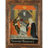 Spiegelbild mit der Geburt JesuSandl, um 1800 In leuchtenden Farben ausgeführte Szene mit Maria
