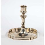 A silver candle holder. Austria-Hungary, 1753. On squared base. Stamped with assayer'smark ''