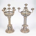 Two large jewish silver candlesticks. Germany, Berlin, Otto Schneider (founded 1879),circa 1900.