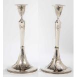 A pair of silver candlesticks. Austria, Vienna, I. Gutmann (Master 1783), 1804. Foot, stemand