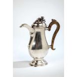 A silver coffee pot. Transylvania, Brasov, Samuel Barbenius (Master 1776-1780). Bonehandle. Hinged