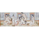 Erotic scene. India, probably 19th century. Representation of eight couples in the act oflove.