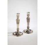 A pair silver candlesticks. Germany, Berlin, Gebrüder Gerike, circa 1850. Stamped