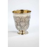 A silver partial-gilt coin beaker. Germany, Berlin, Joachim Hübener (Master 1737-1780),circa 1760.