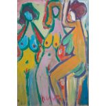 Miklos Németh1934 Budapest - 2012 Konvolut drei Gemälde: Weibliche Akte. Öl auf Karton.